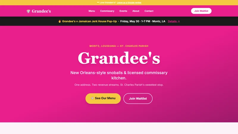 Grandees.net homepage — live screenshot